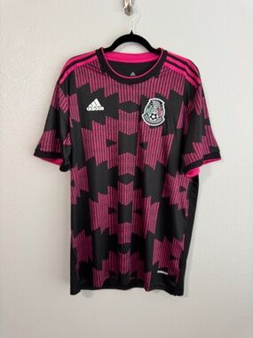 adidas Black and Pink Mexico 2021 soccer Jersey